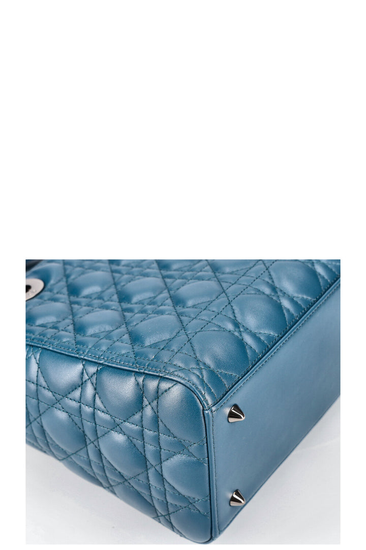 CHRISTIAN DIOR Lady Dior Bag Medium Blue