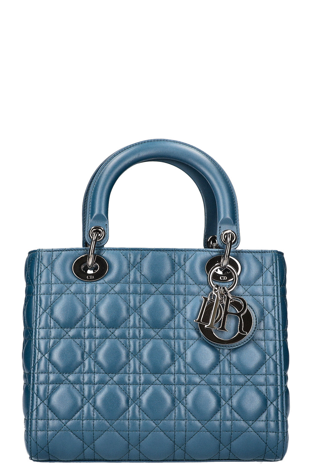 CHRISTIAN DIOR Lady Dior Bag Medium Blue