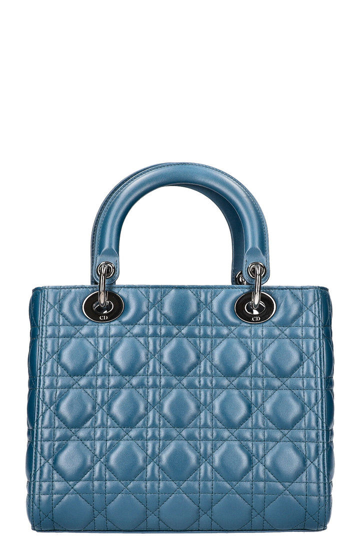 CHRISTIAN DIOR Lady Dior Bag Medium Blue