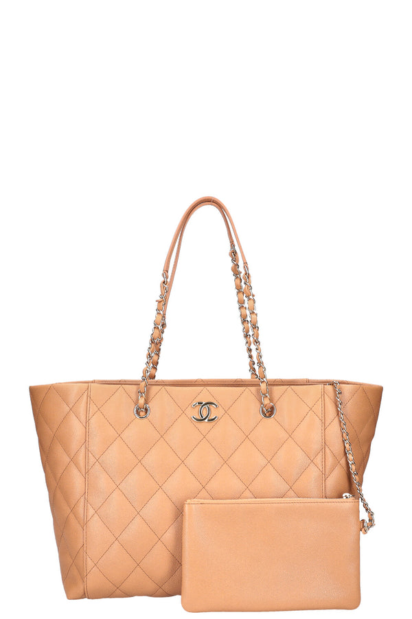 CHANEL Classic CC Shopping Tote Caviar Caramel 
