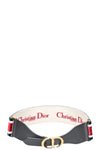 CHRISTIAN DIOR Embroidered Canvas Belt Red & Blue