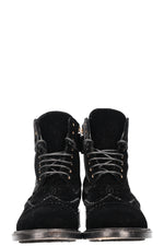 CHANEL Boots Velvet Black