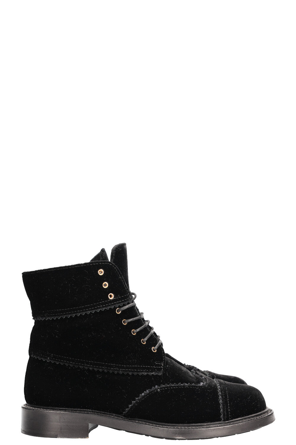 CHANEL Boots Velvet Black