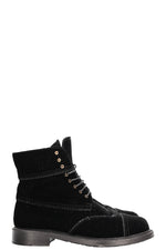 CHANEL Boots Velvet Black