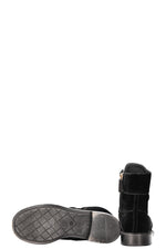 CHANEL Boots Velvet Black
