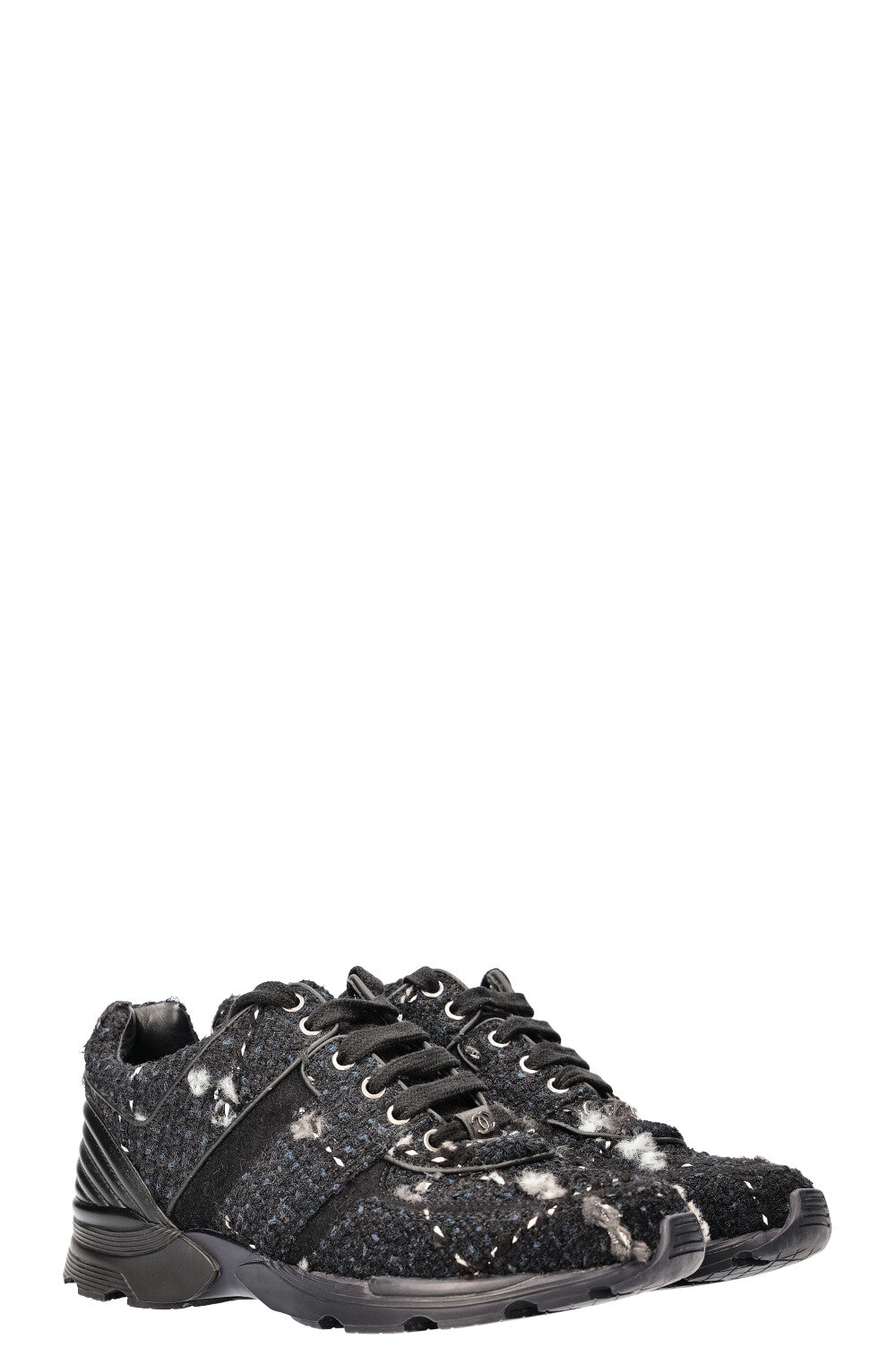 CHANEL Sneakers Tweed Black