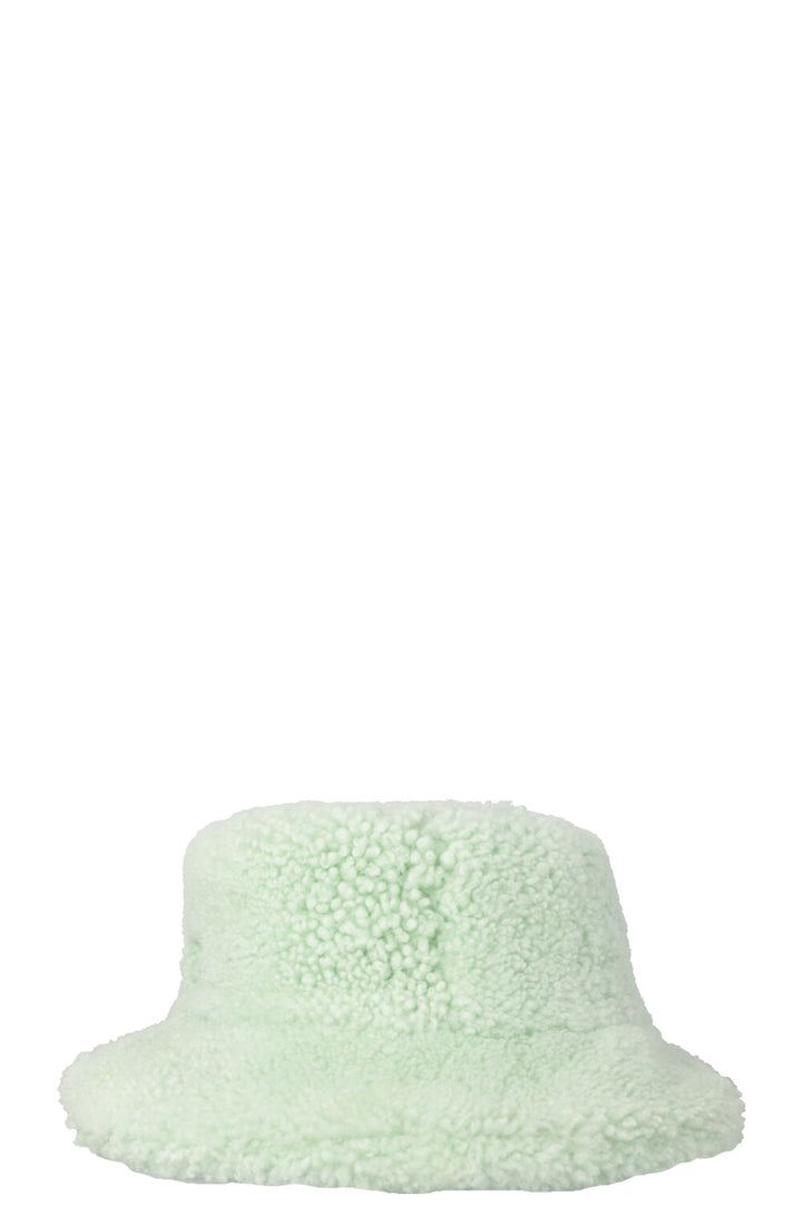 MIU MIU Logo Shearling Bucket Hat Mint
