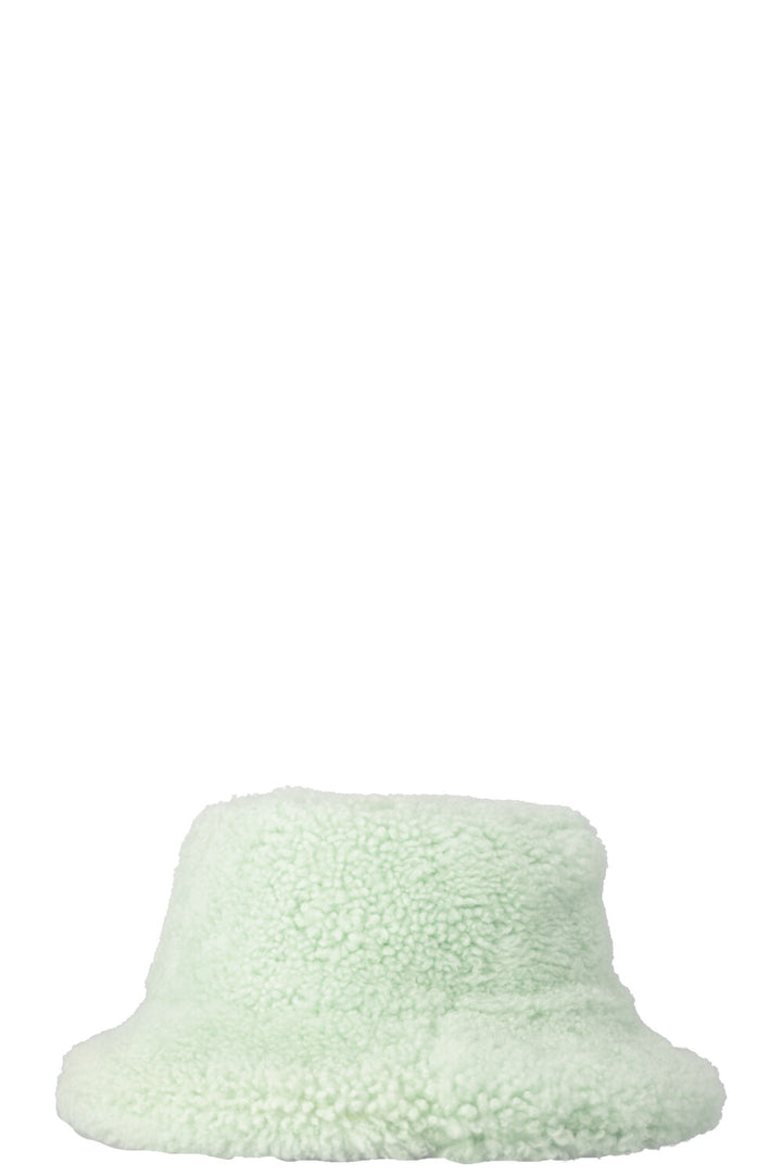 MIU MIU Logo Shearling Bucket Hat Mint