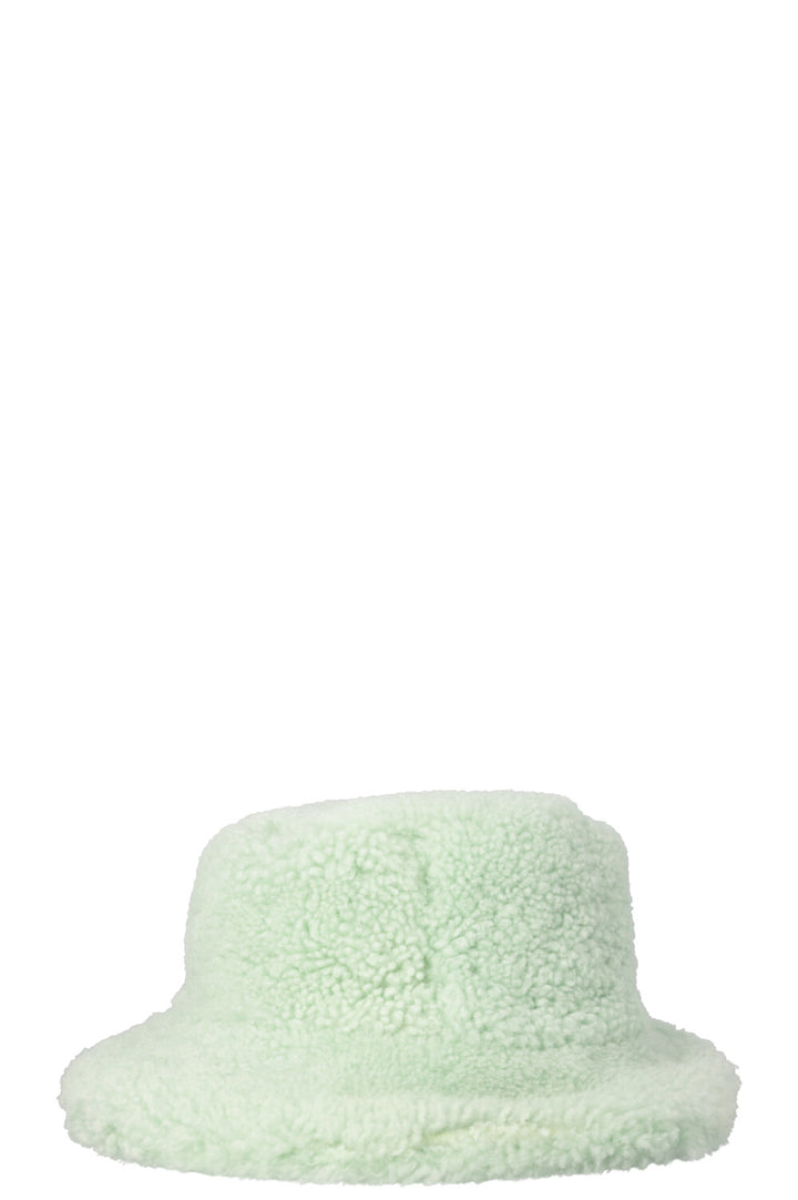 MIU MIU Logo Shearling Bucket Hat Mint