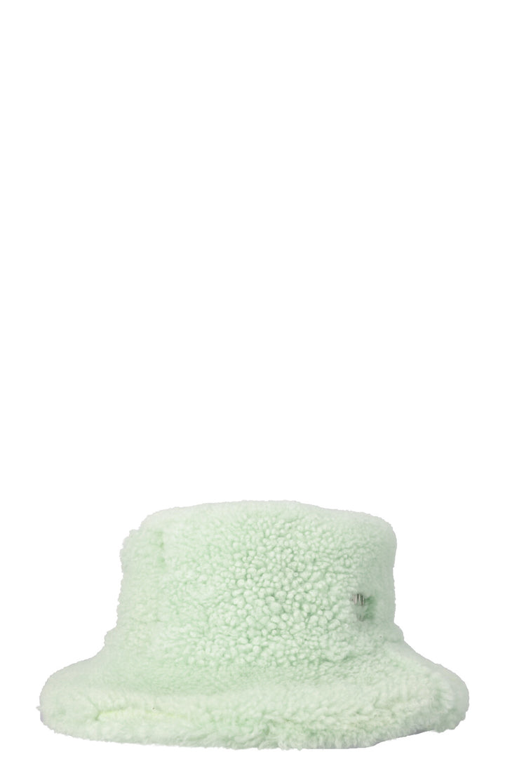 MIU MIU Logo Shearling Bucket Hat Mint