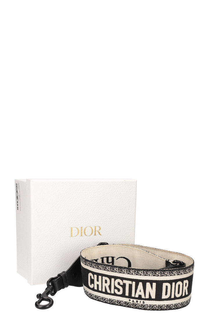 CHRISTIAN DIOR Shoulder Strap Black White