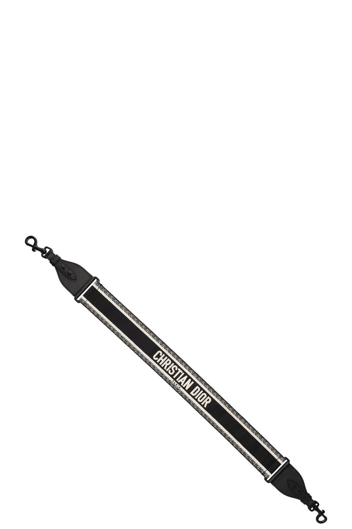 CHRISTIAN DIOR Shoulder Strap Black White