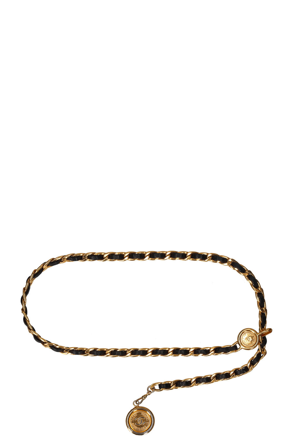 CHANEL Ceinture Chaîne avec Médaillon Noir – REAWAKE