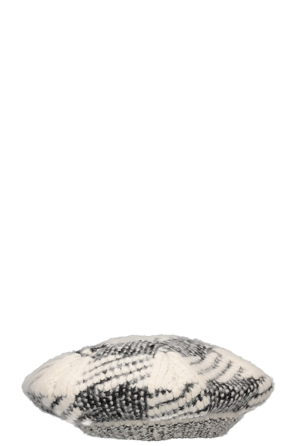 CHANEL Chapeau Cachemire Check Noir Blanc 2018