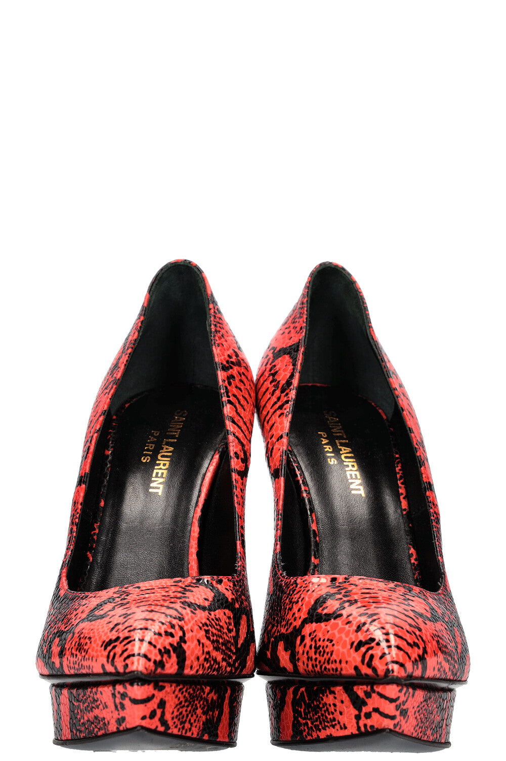 SAINT LAURENT Janis Heels Snake Red