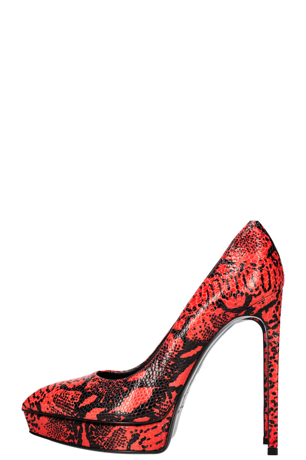 SAINT LAURENT Janis Heels Snake Red