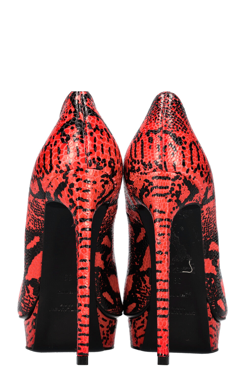 SAINT LAURENT Janis Heels Snake Red