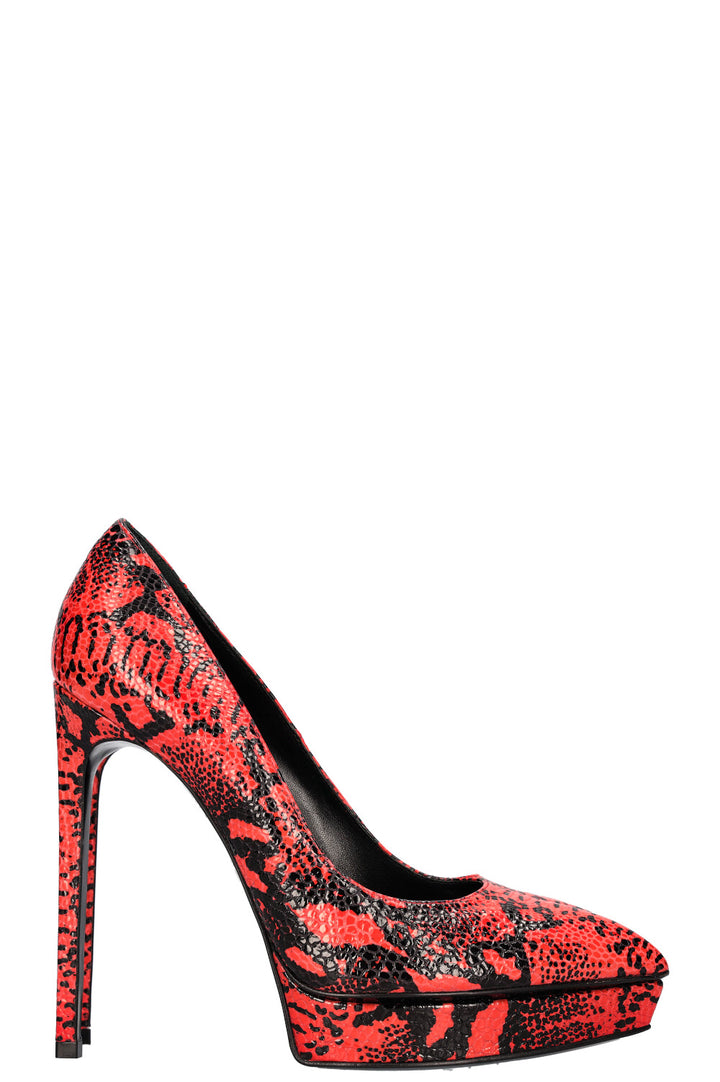 SAINT LAURENT Janis Heels Snake Red