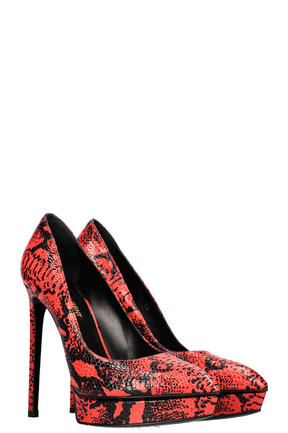 SAINT LAURENT Janis Heels Snake Red