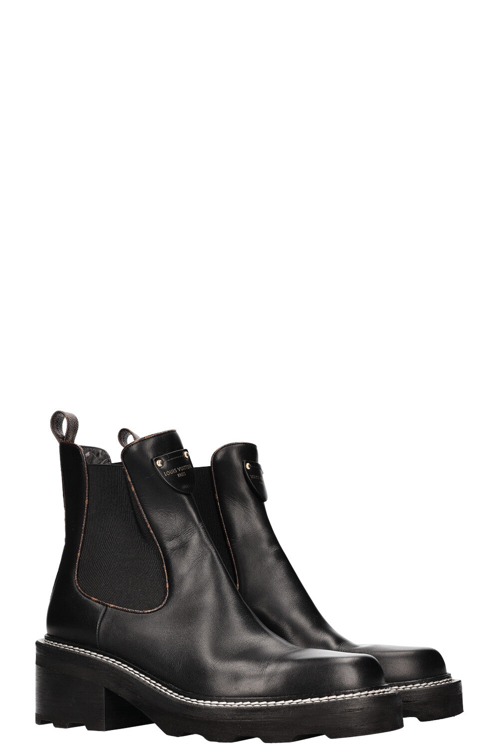 LOUIS VUITTON Beaubourg Ankle Boots Black 