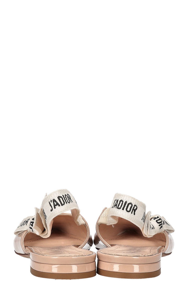 CHRISTIAN DIOR J'Adior Slingback Flats Patent Powder