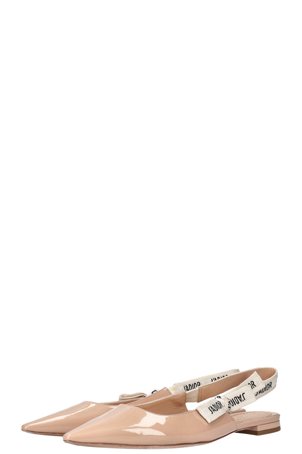 CHRISTIAN DIOR J'Adior Slingback Flats Patent Powder