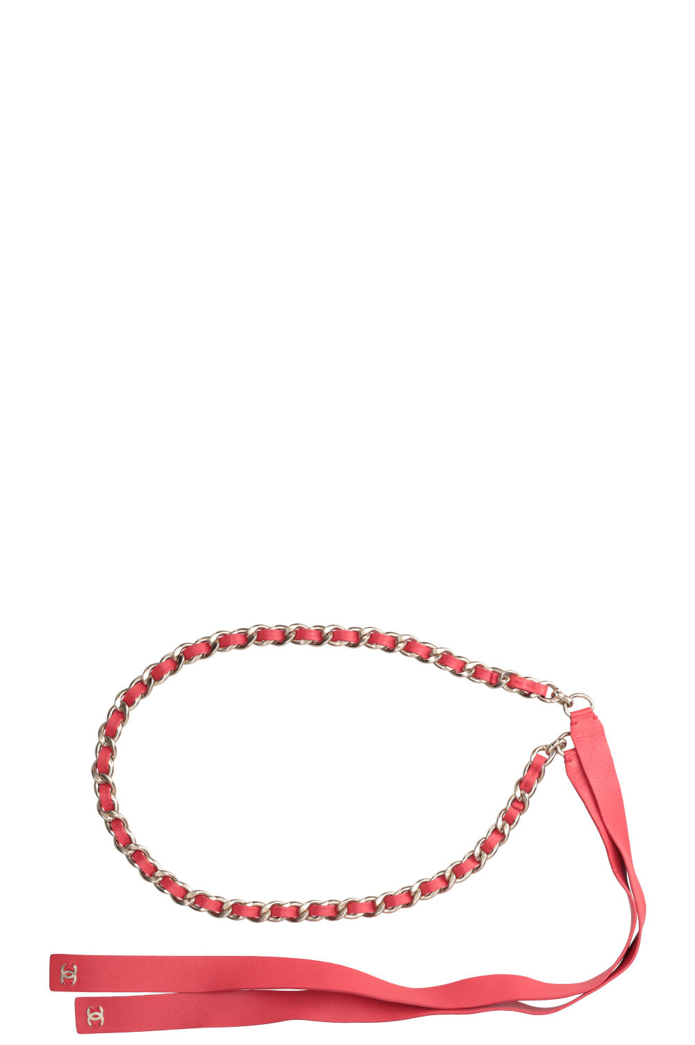 CHANEL Chain Belt Red