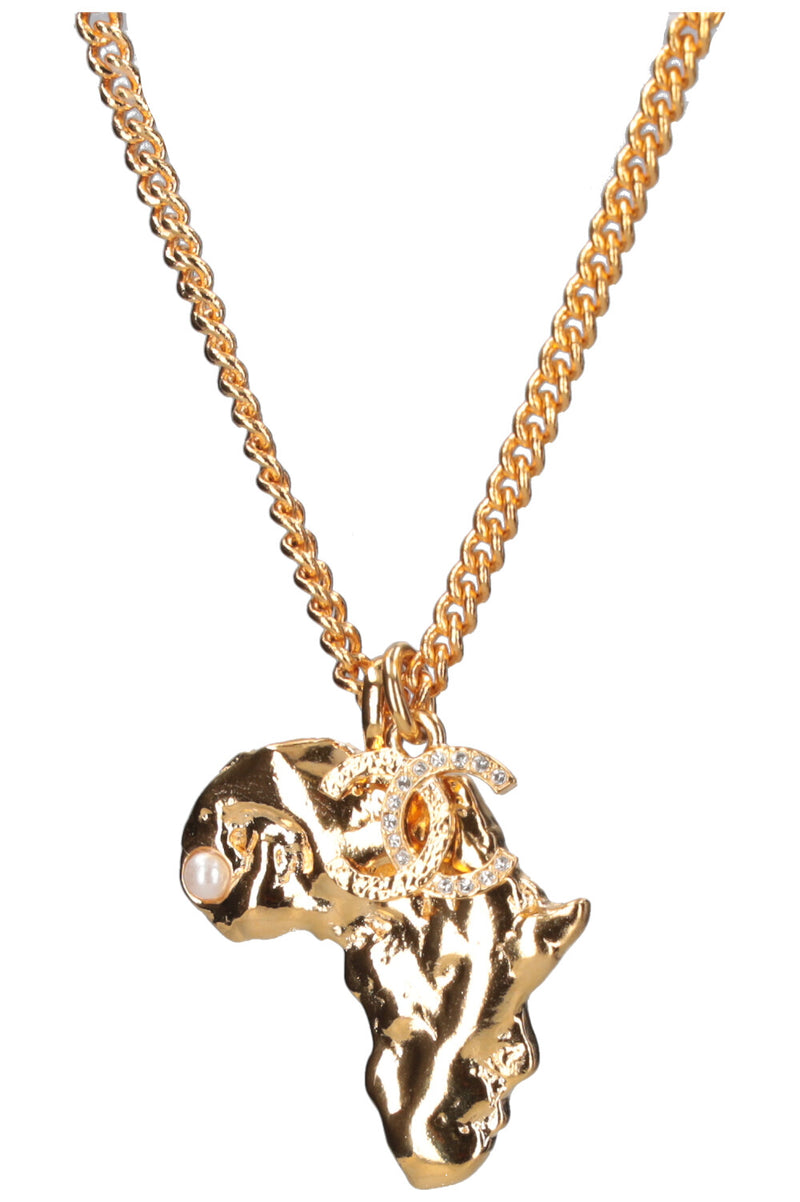 CHANEL Africa CC Necklace Gold