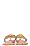 CHANEL Tweed Sandals with Gold Logo