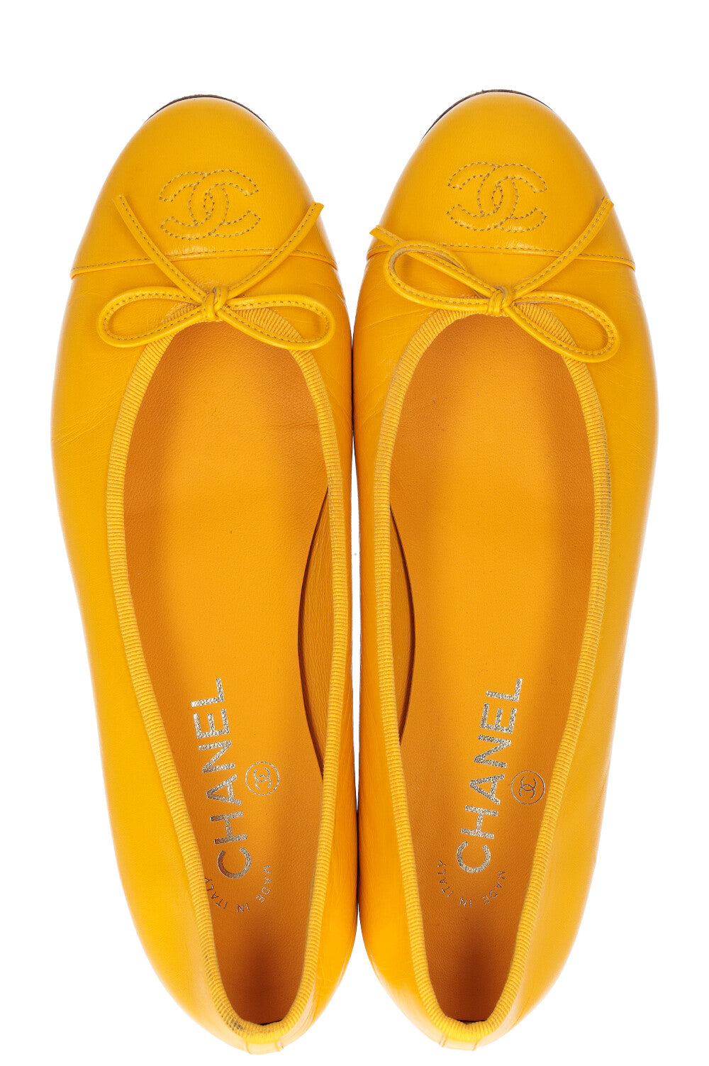 CHANEL Ballerina Flats Yellow