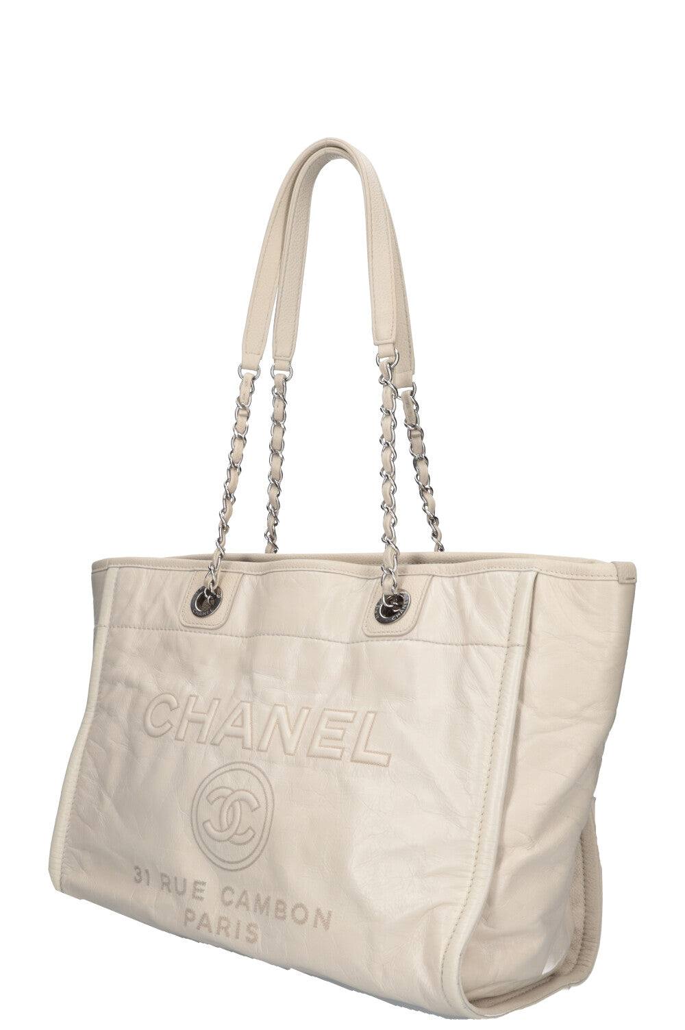 CHANEL Petit Sac Deauville Cuir Ivoire
