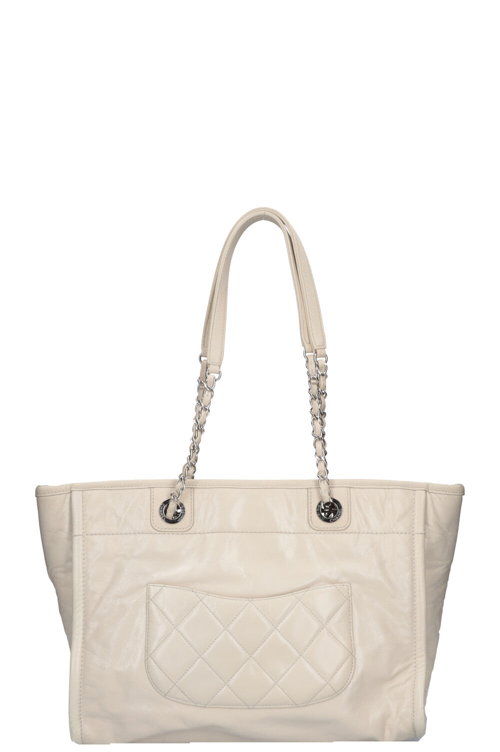 CHANEL Small Deauville Bag Leather Ivory