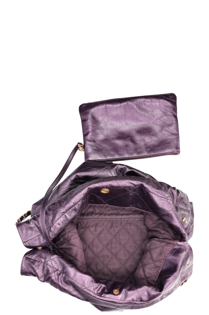 CHANEL 22 Bag Metallic Purple