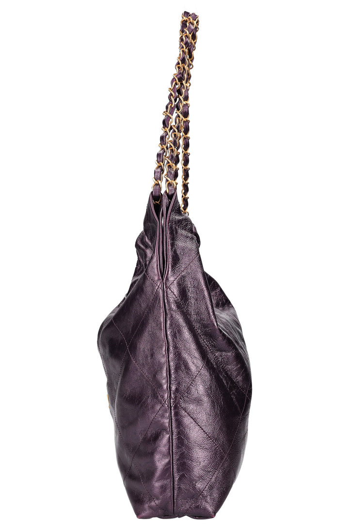 CHANEL 22 Bag Metallic Purple