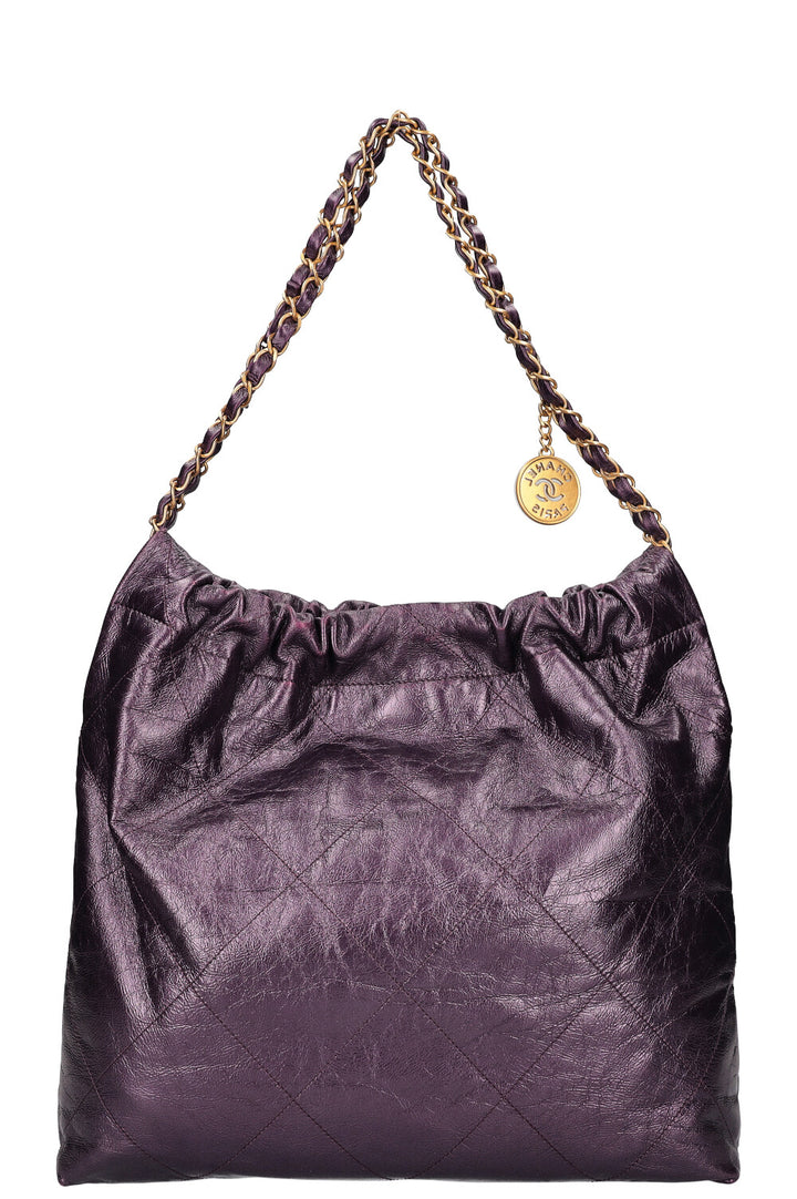 CHANEL 22 Bag Metallic Purple