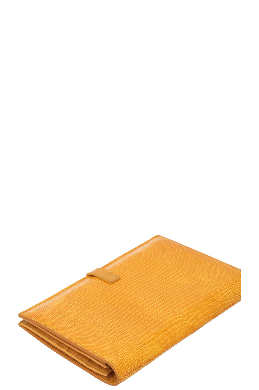 CÉLINE Large Strap Wallet Lizard Yellow