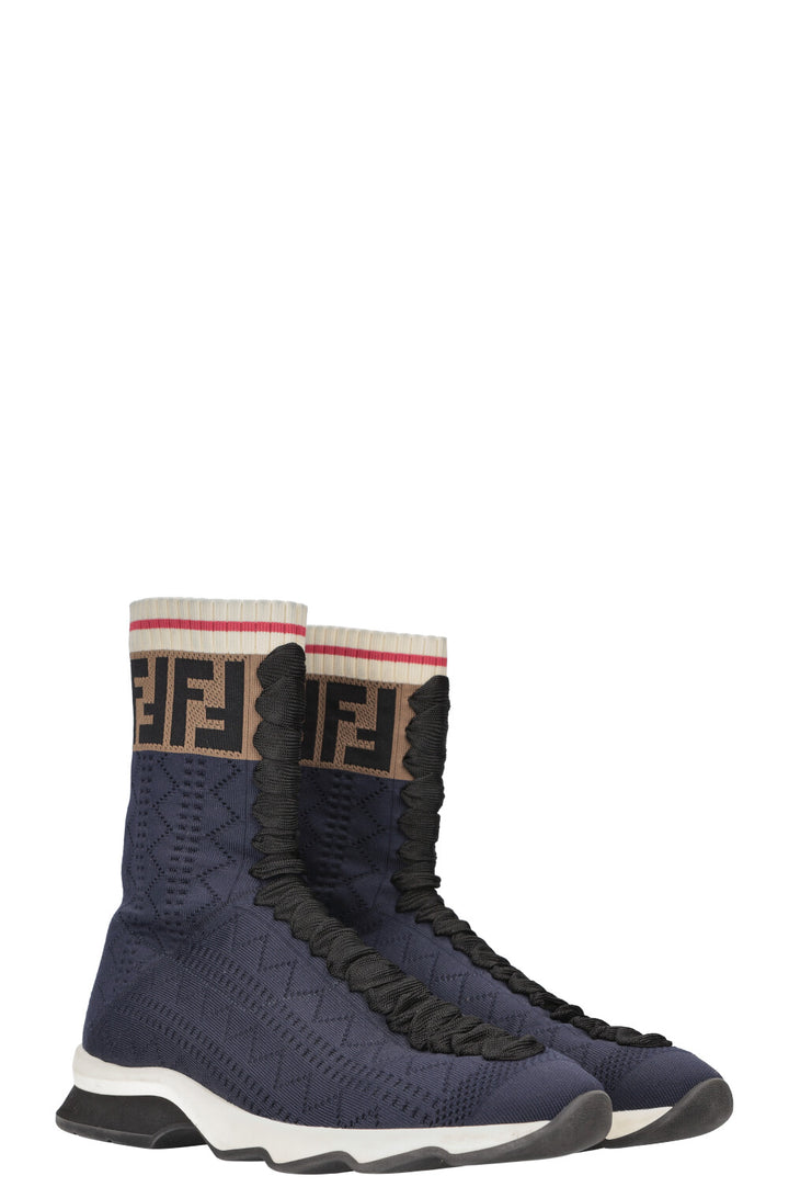 FENDI Sock Sneakers Logo Blue