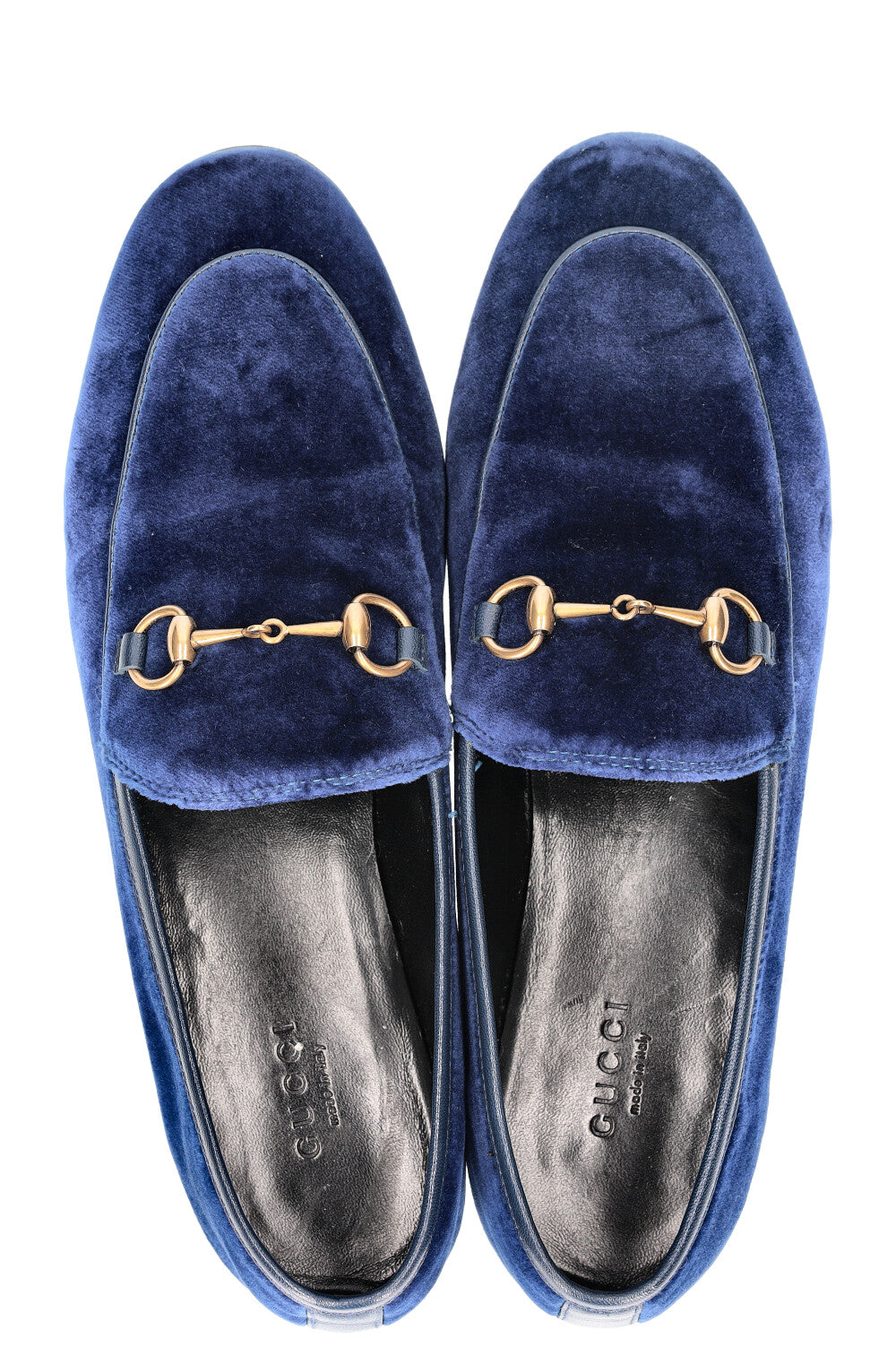 GUCCI Jordaan Flats Velvet Blue