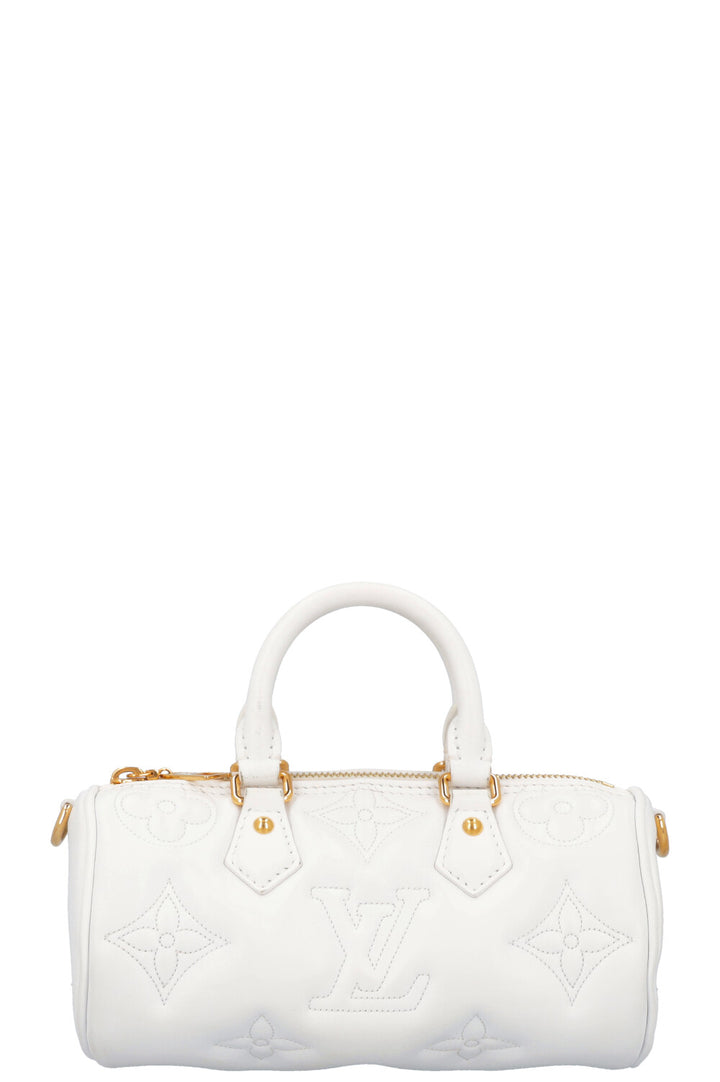 LOUIS VUITTON Papillon BB Satchel Bag White Empreinte