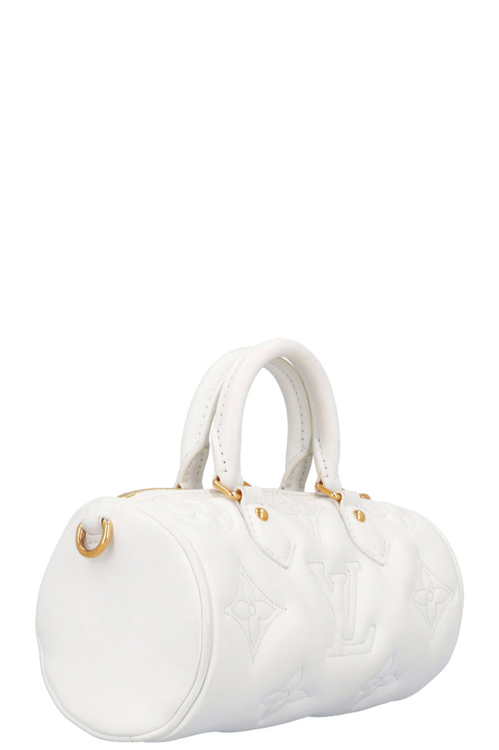 LOUIS VUITTON Papillon BB Satchel Bag White Empreinte