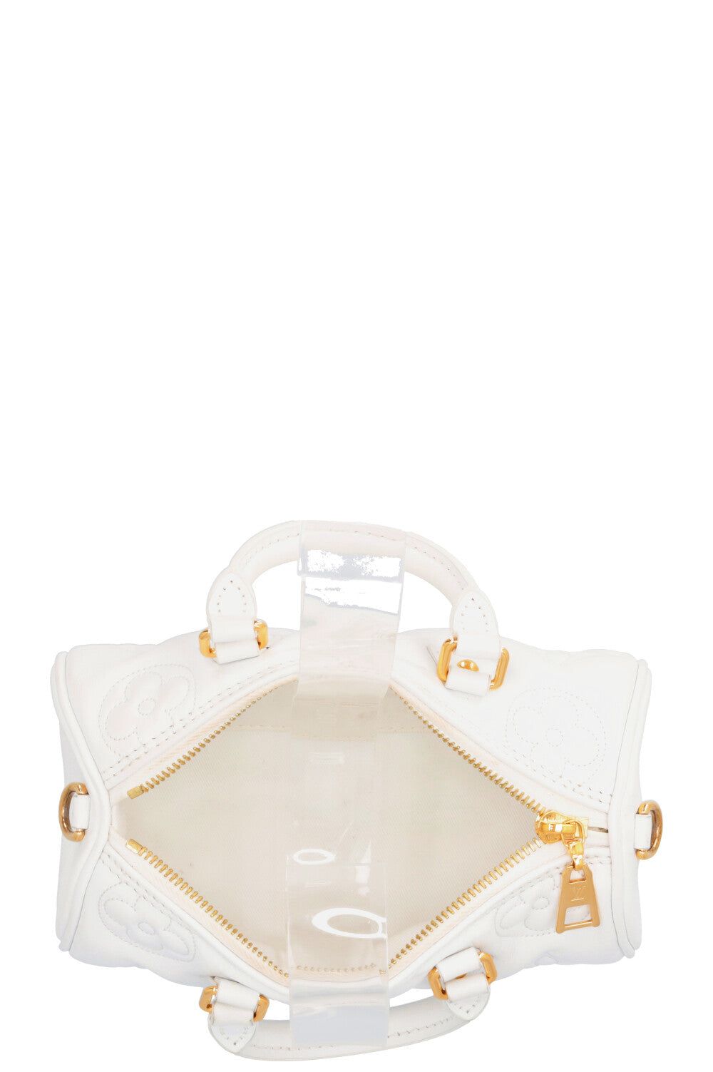 LOUIS VUITTON Papillon BB Satchel Bag White Empreinte