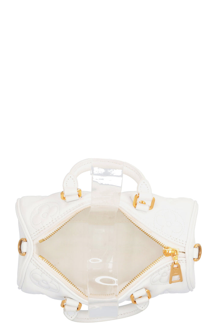 LOUIS VUITTON Papillon BB Satchel Bag White Empreinte