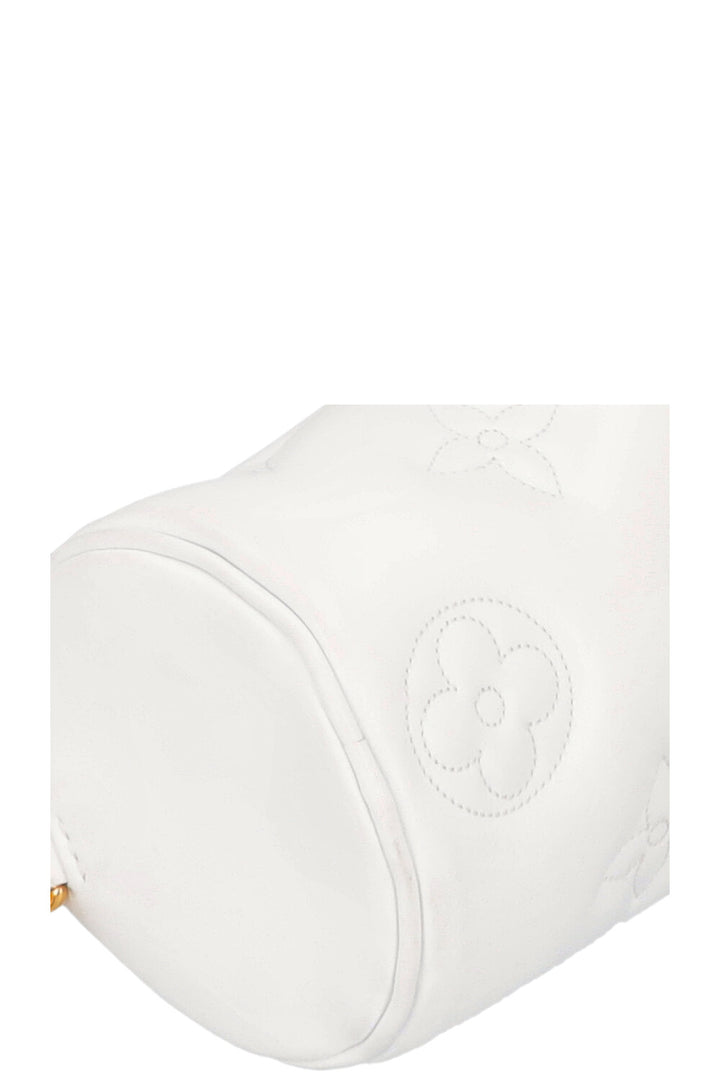 LOUIS VUITTON Papillon BB Satchel Bag White Empreinte