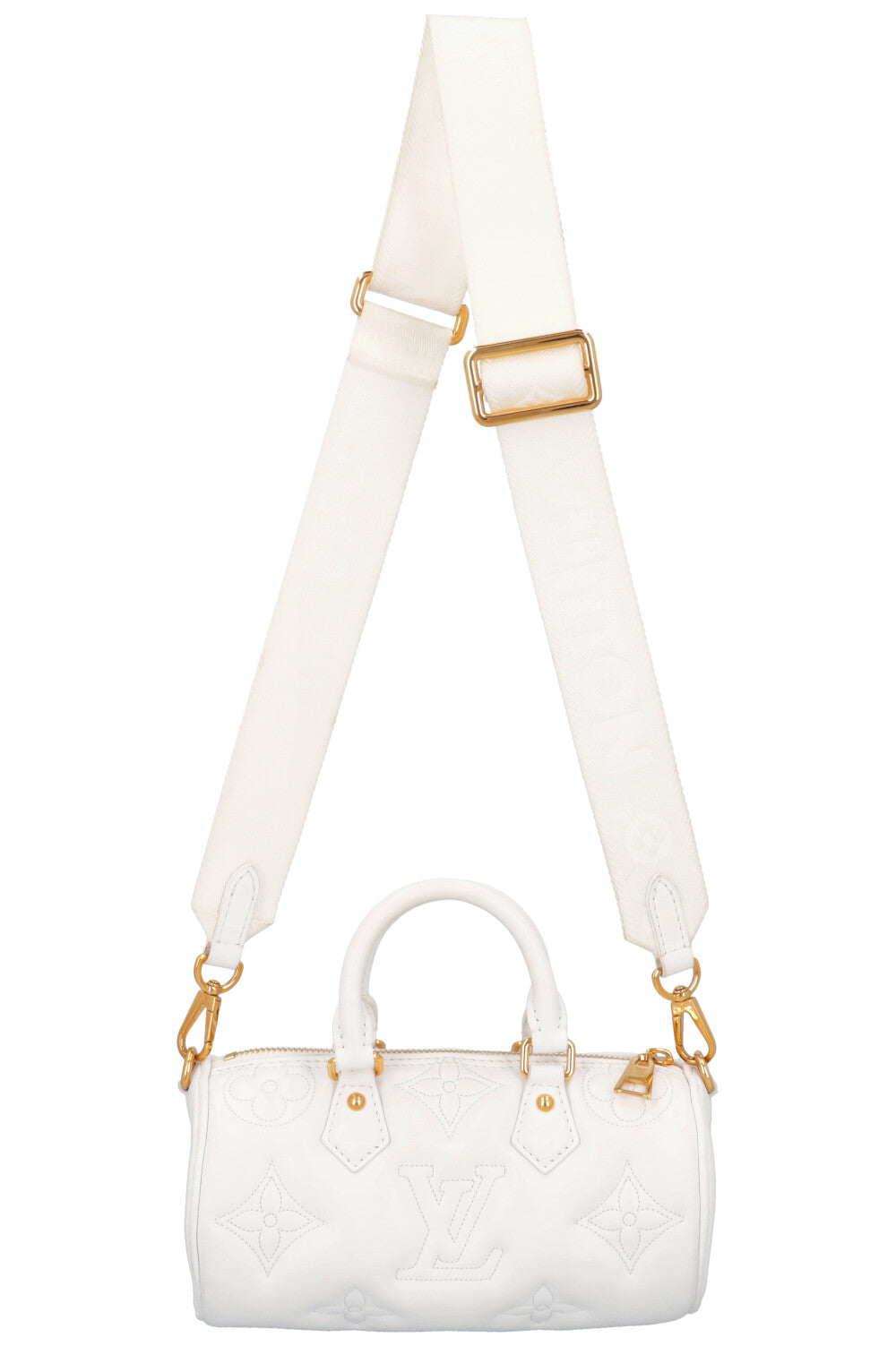 LOUIS VUITTON Papillon BB Satchel Bag White Empreinte