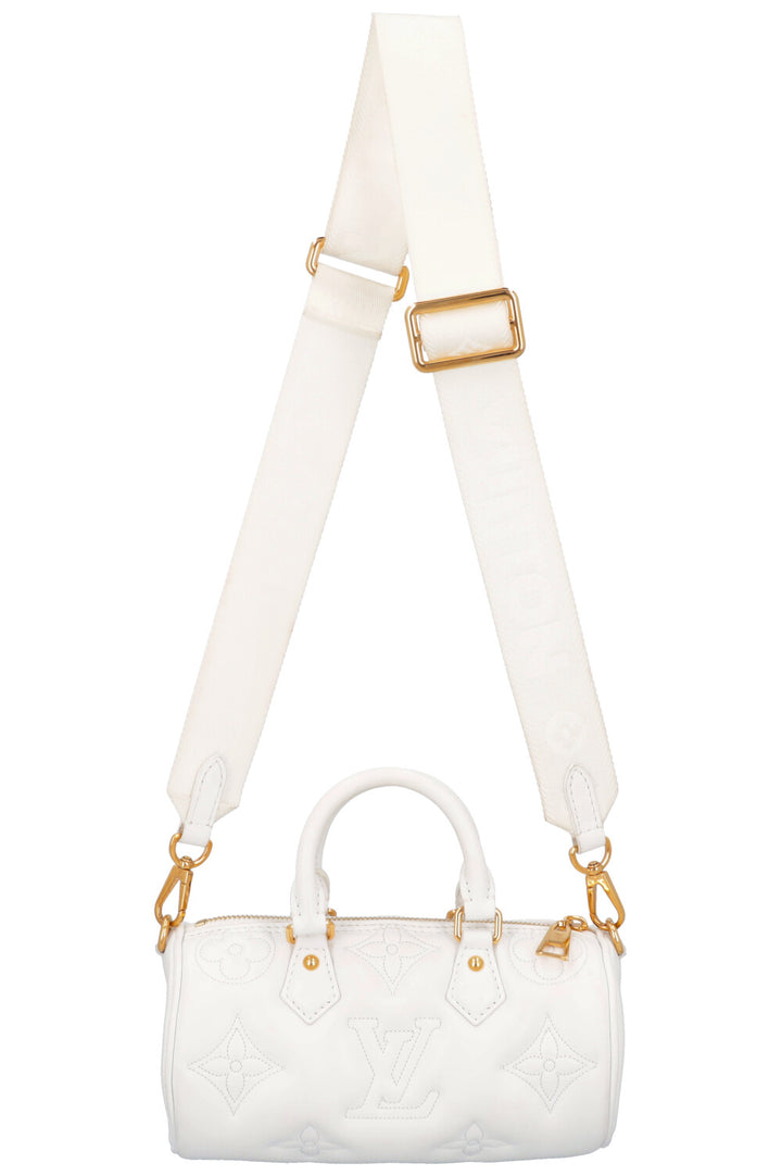LOUIS VUITTON Papillon BB Satchel Bag White Empreinte