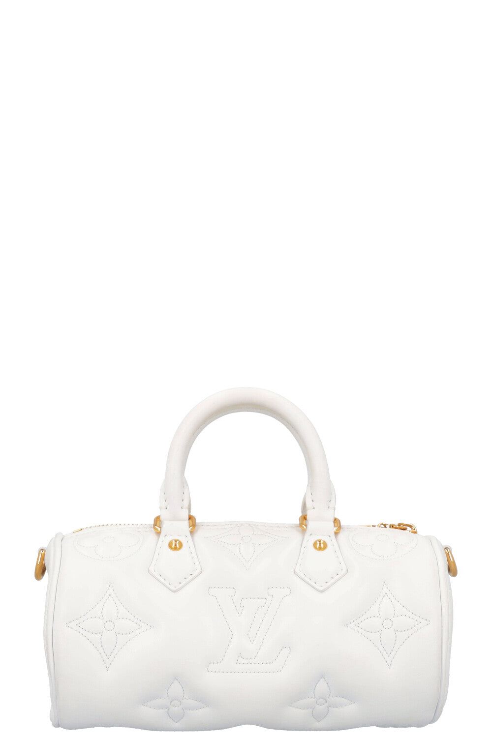 LOUIS VUITTON Papillon BB Satchel Bag White Empreinte