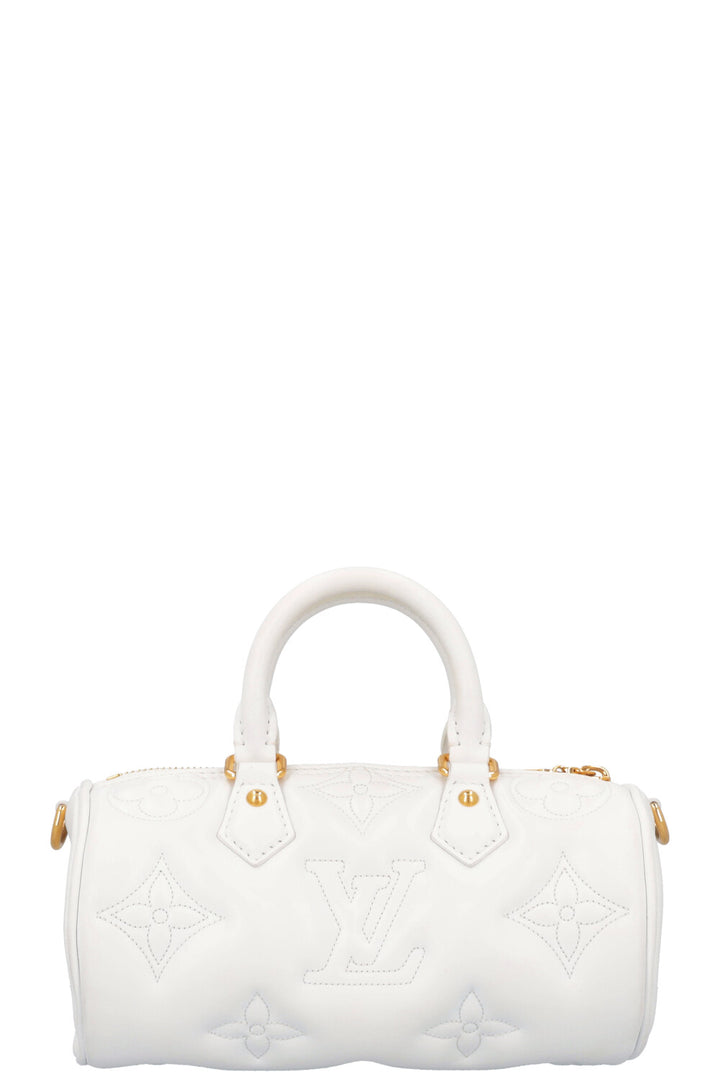 LOUIS VUITTON Papillon BB Satchel Bag White Empreinte