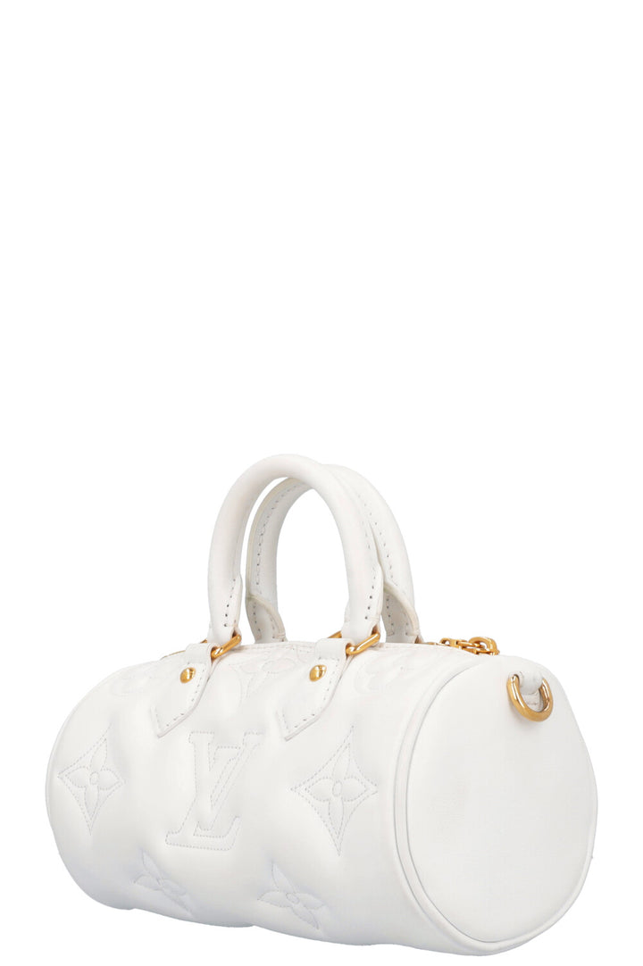 LOUIS VUITTON Papillon BB Satchel Bag White Empreinte