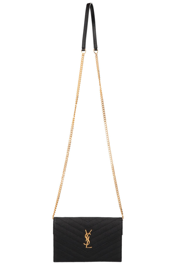 SAINT LAURENT Cassandre WOC Bag Leather Black