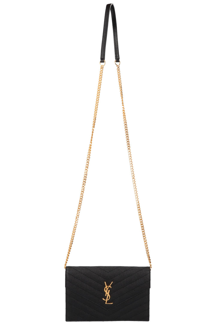SAINT LAURENT Cassandre WOC Bag Leather Black
